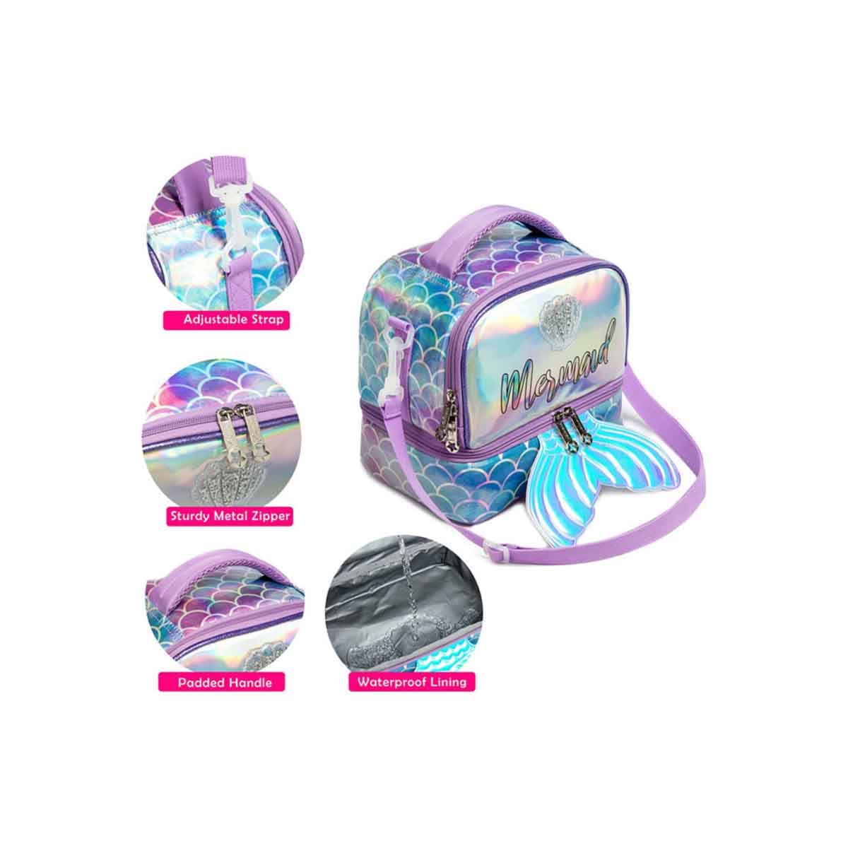 Eazy Kids Mermaid Purple Bottle & Lunch Bag