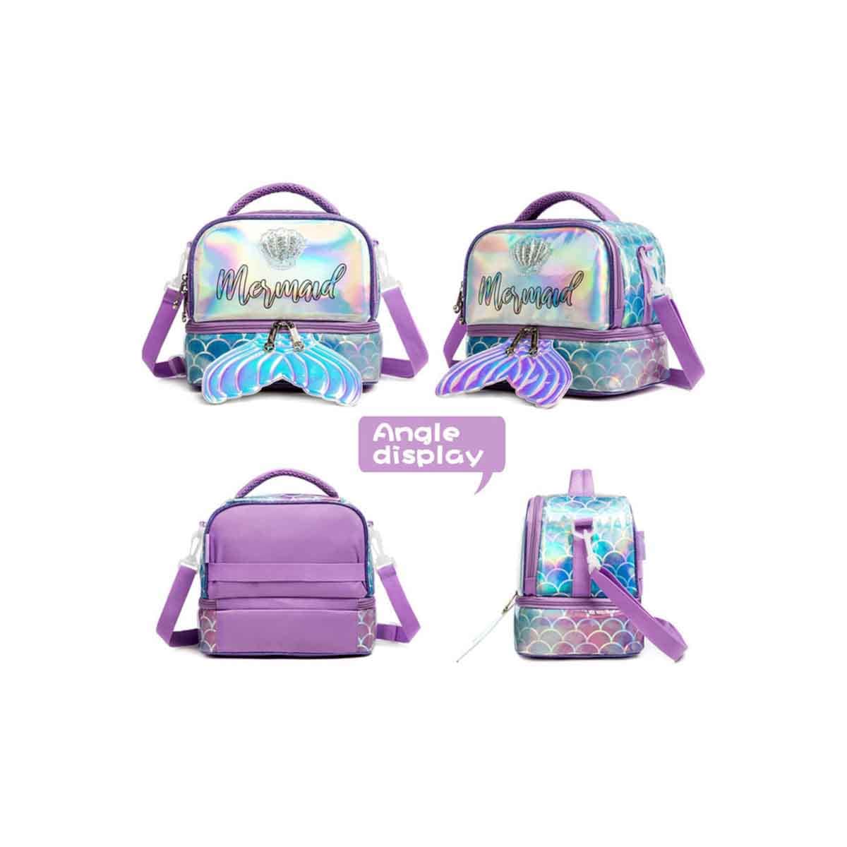 Eazy Kids Mermaid Purple Bottle & Lunch Bag