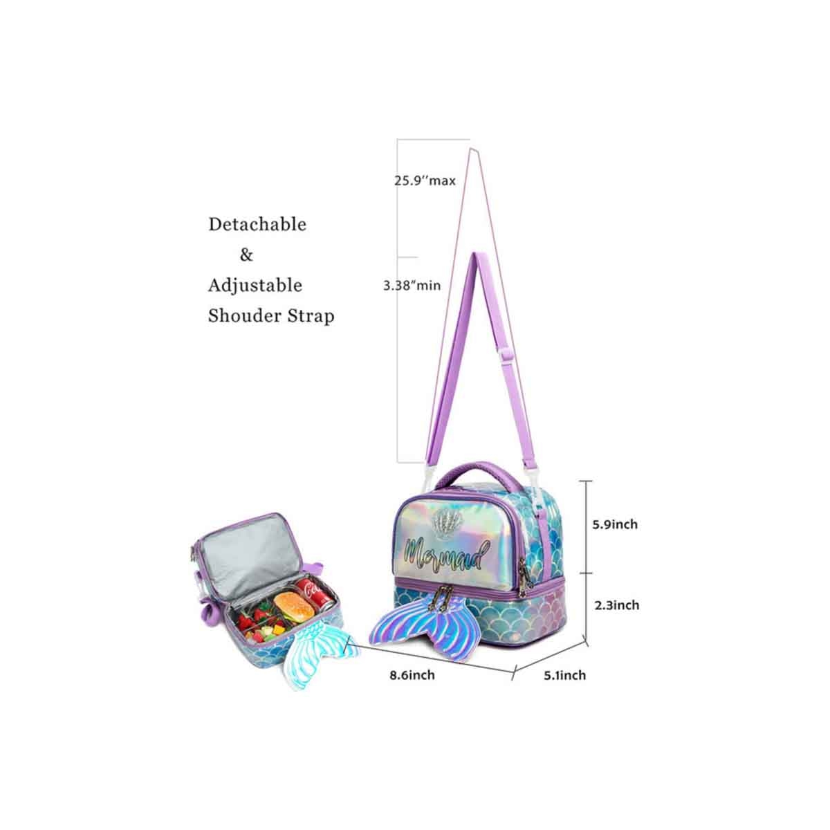 Eazy Kids Mermaid Purple Bottle & Lunch Bag