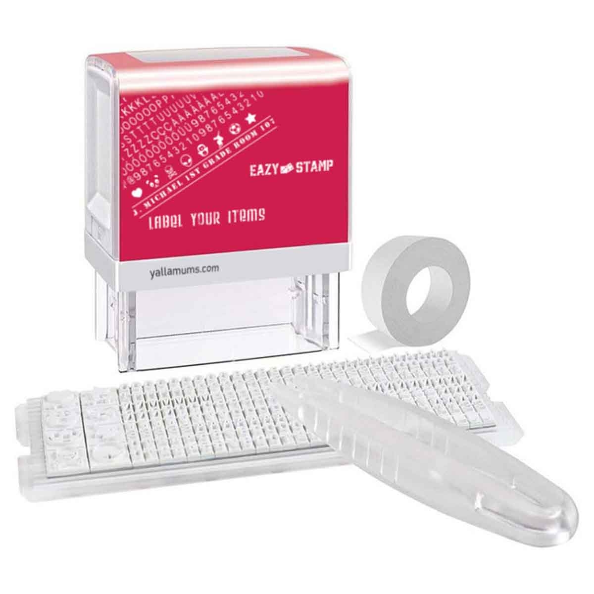 Eazy Kids Black Customizable Self Inking Fabric Stamp Kit