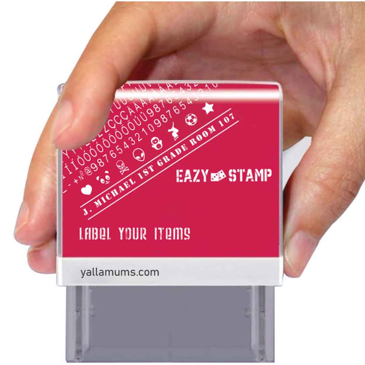 Eazy Kids Black Customizable Self Inking Fabric Stamp Kit