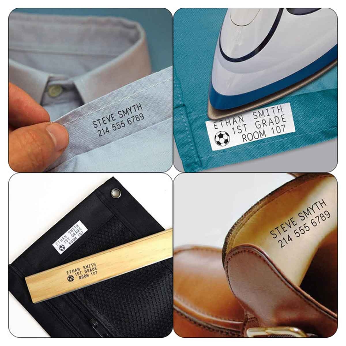 Eazy Kids Black Customizable Self Inking Fabric Stamp Kit