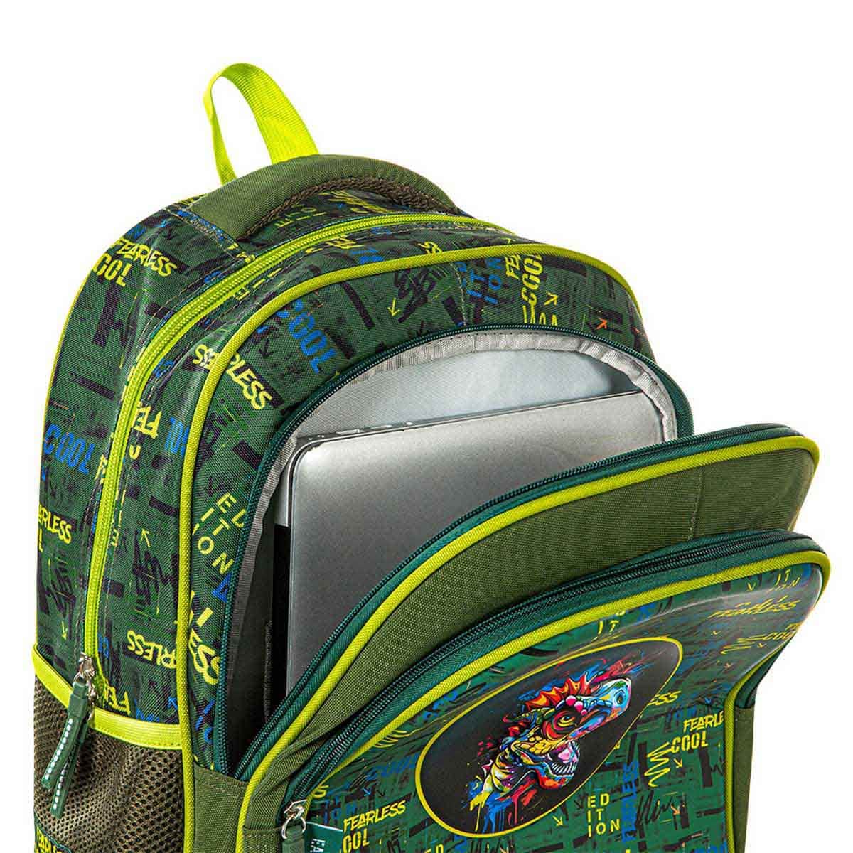 Eazy Kids Dino School Bag & Bento Lunch Box with Spray Water Bottle