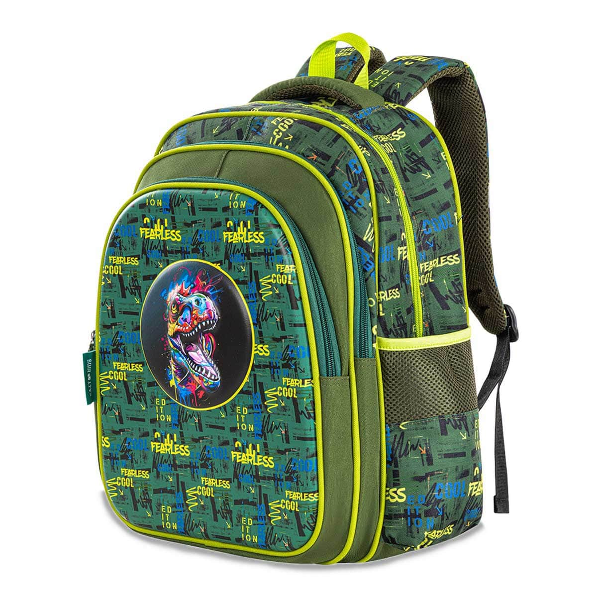 Eazy Kids Dino School Bag & Bento Lunch Box with Spray Water Bottle