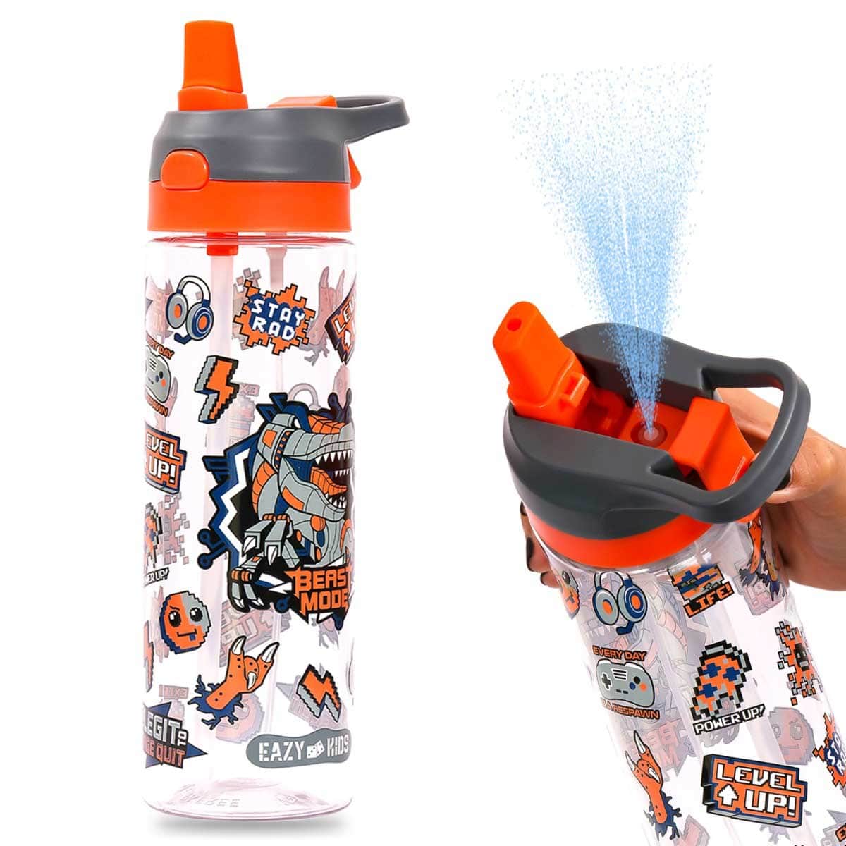 Eazy Kids Dinosaur 750ml Tritan Spray Water Bottle