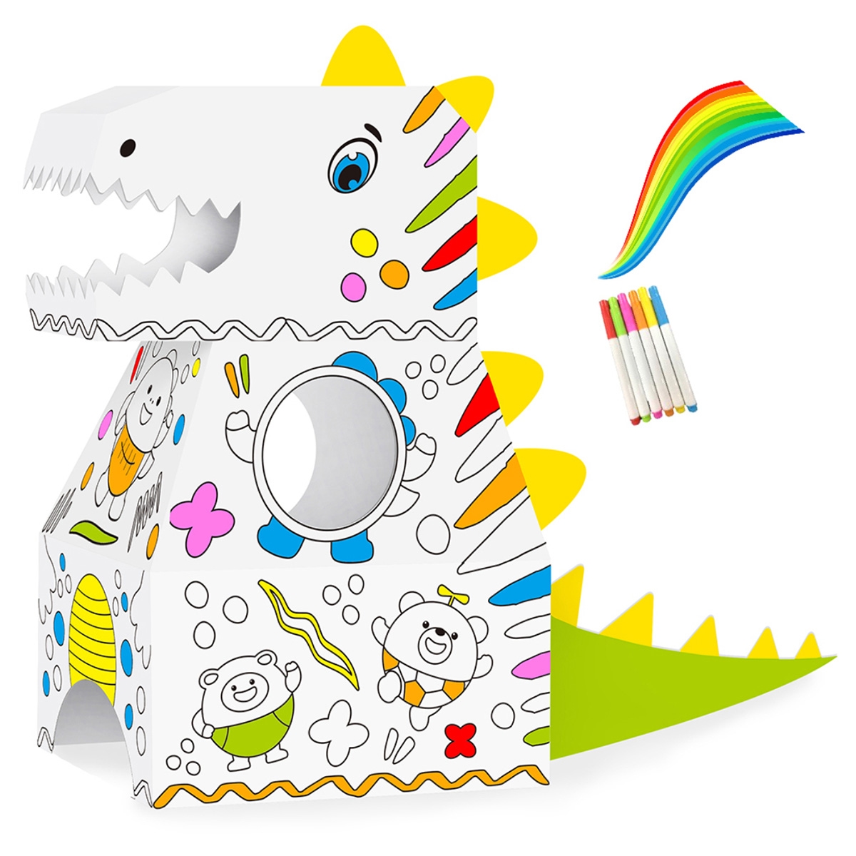 Eazy Kids Dinosaur DIY Doodle Coloring Wearable Unisex, 3-4 Years