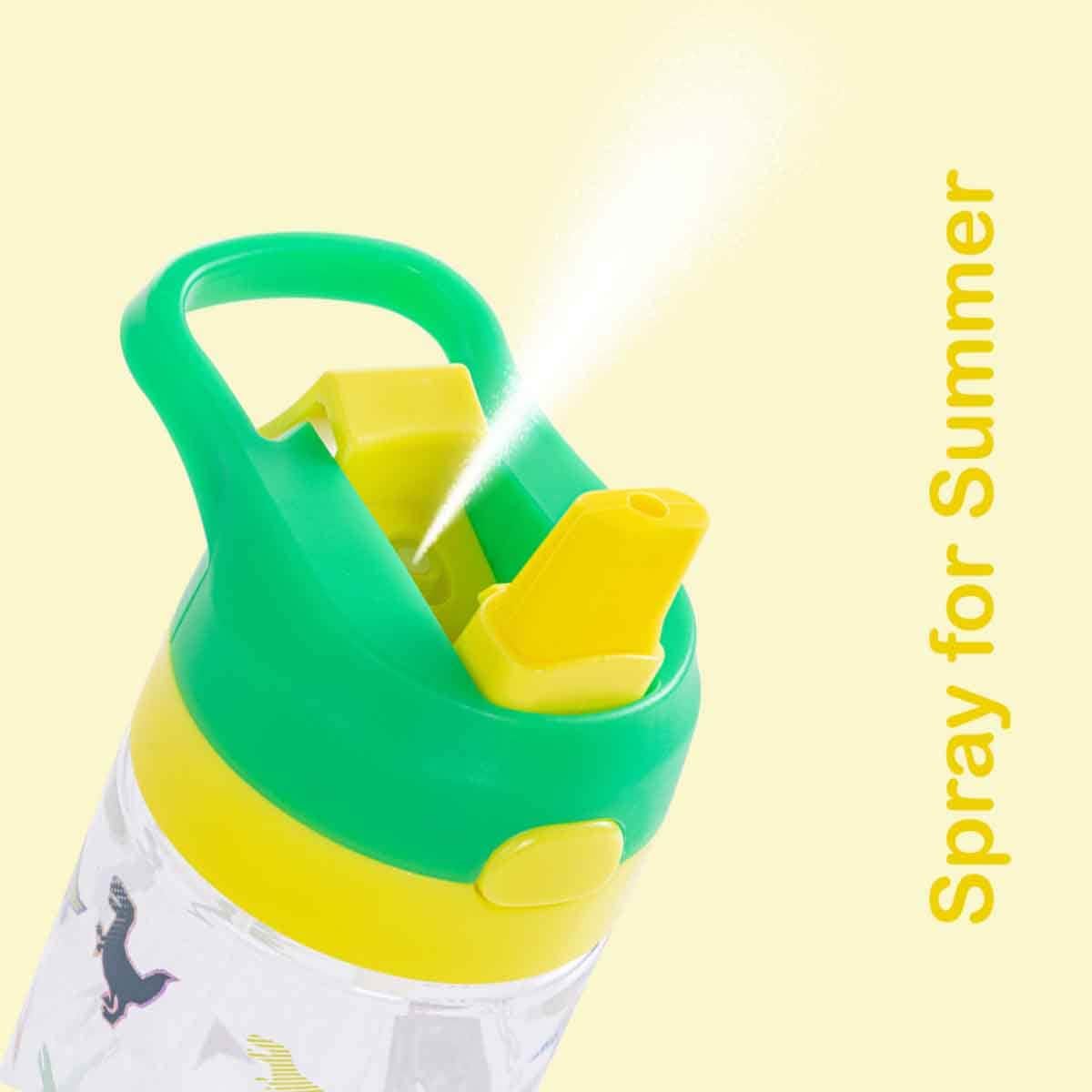 Eazy Kids 500ml Dinosaur Tritan Water Bottle with Spray