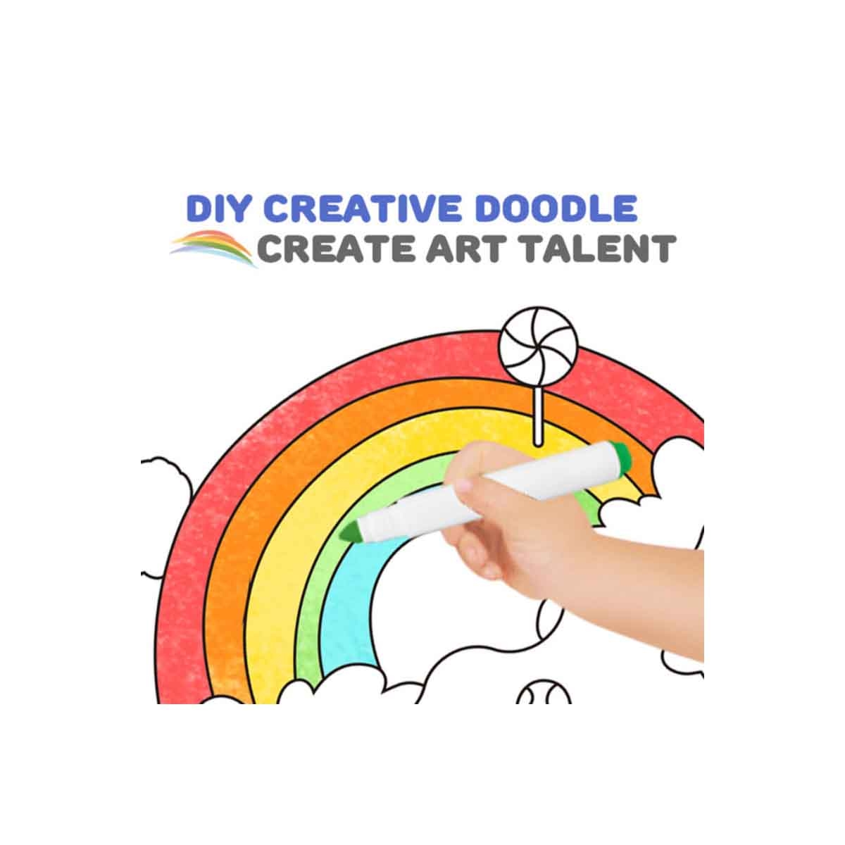 Eazy Kids Happy Birthday House DIY Doodle Coloring Kit with 6 Sketch Pens