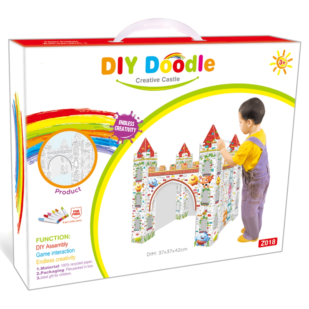 Eazy Kids DIY Doodle Erasable Painting Castle Arts Kit Unisex, 3-4 Years