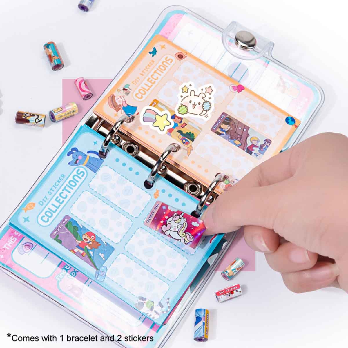 إيزي كيدز سوار DIY قابل للارتداء والمشاركة مع ملصقين هولوجرافيك للبنات عمر 5-7 سنوات