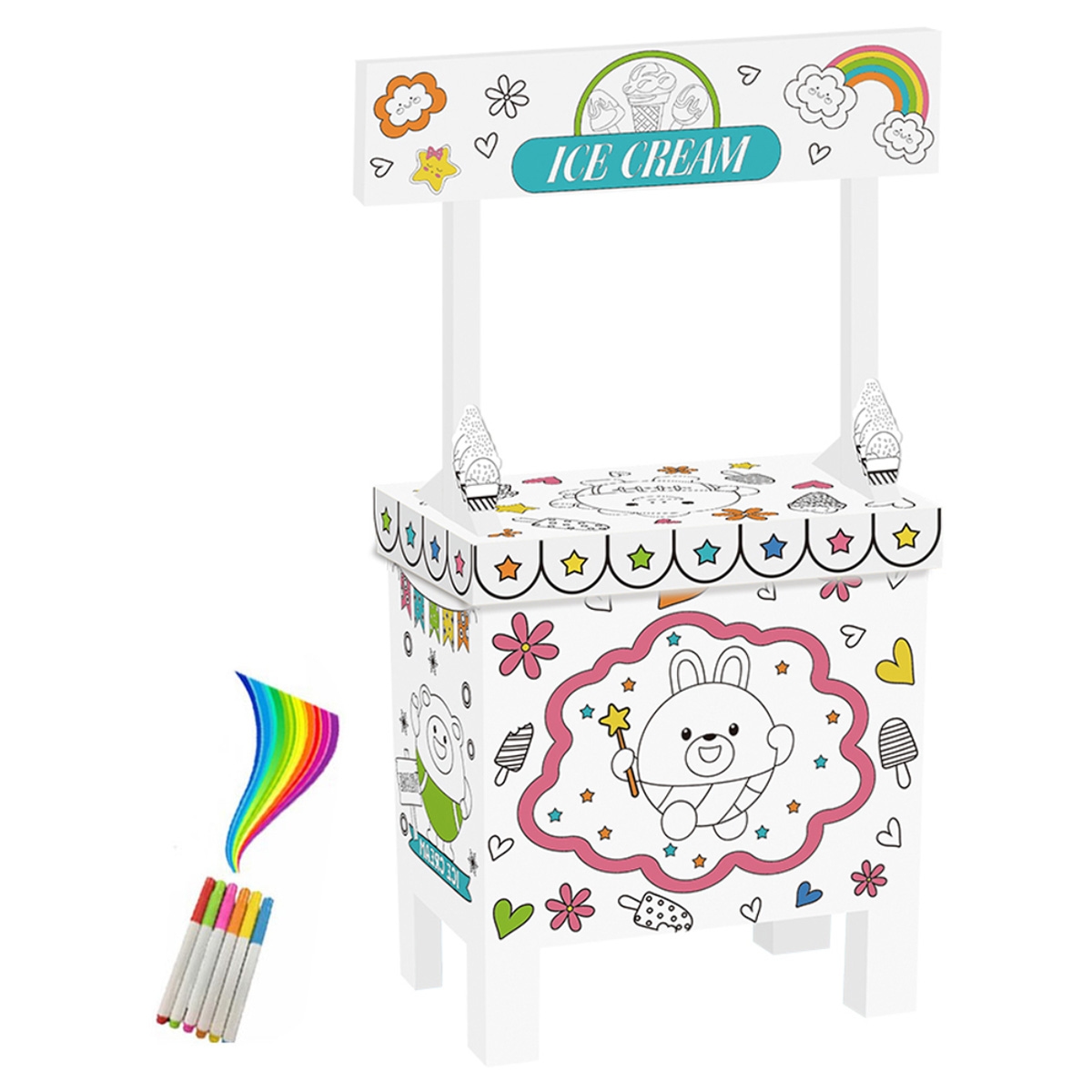 Eazy Kids Doodle Art and Craft Coloring Ice Cream Shop Unisex, 3-4 Years