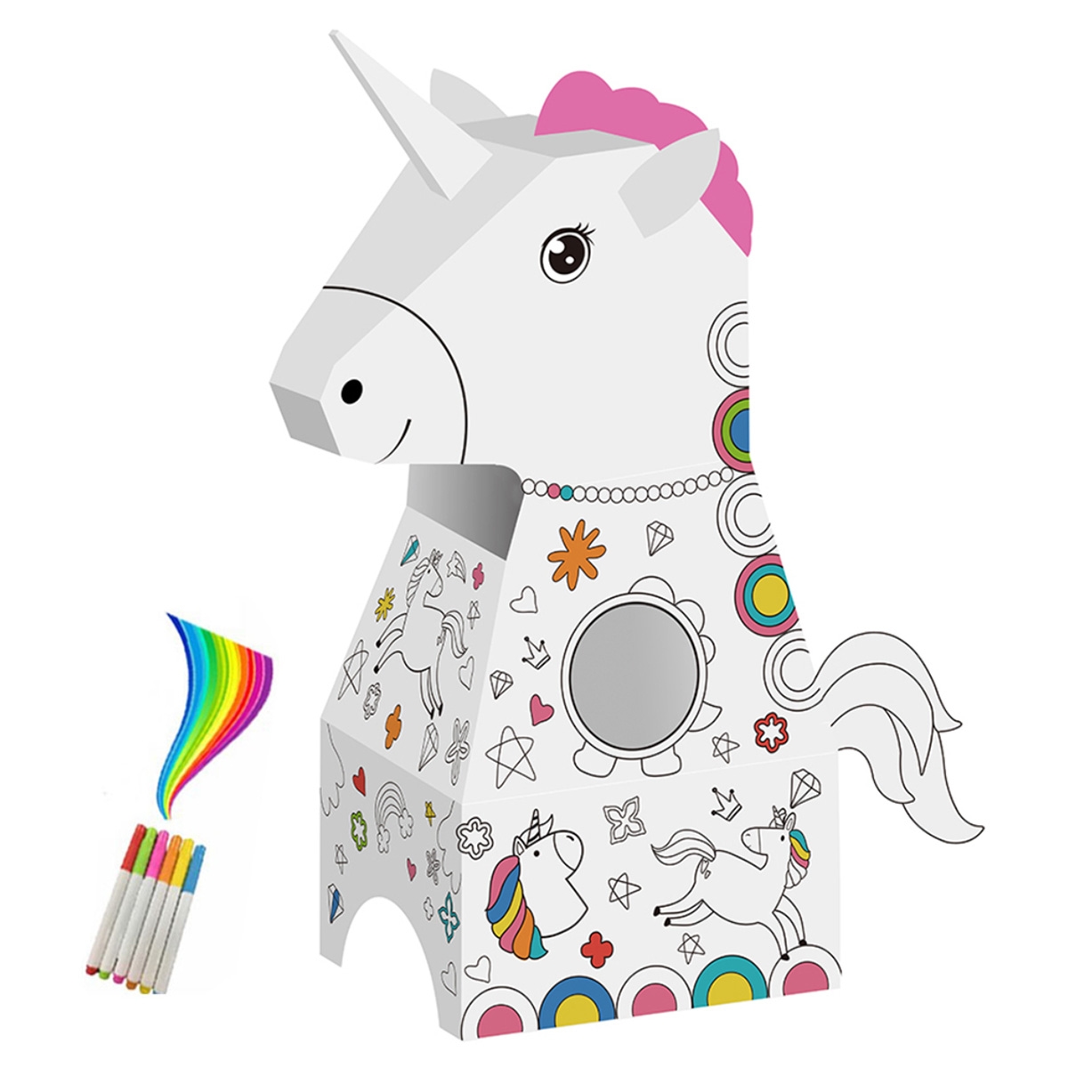 Eazy Kids Doodle Art & Craft Coloring Wearable Unicorn Set Unisex, 3-4 Years