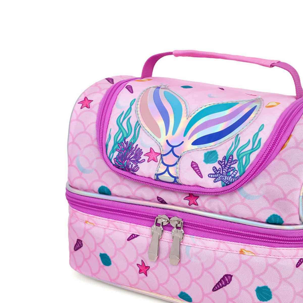 Eazy Kids Mermaid Purple Dual Compartment Lunch Bag