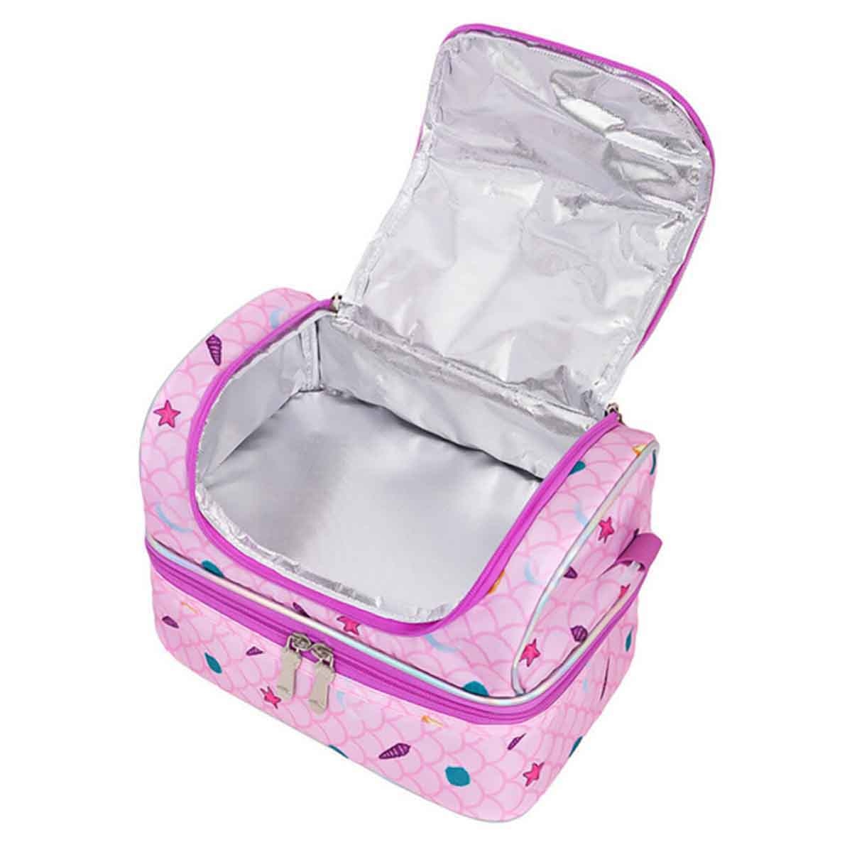 Eazy Kids Mermaid Purple Dual Compartment Lunch Bag