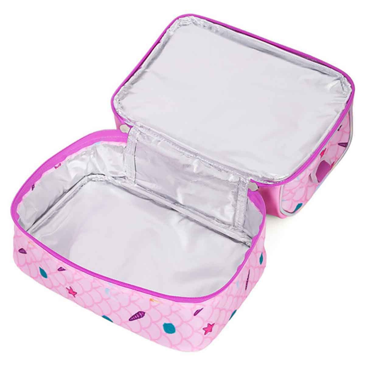 Eazy Kids Mermaid Purple Dual Compartment Lunch Bag