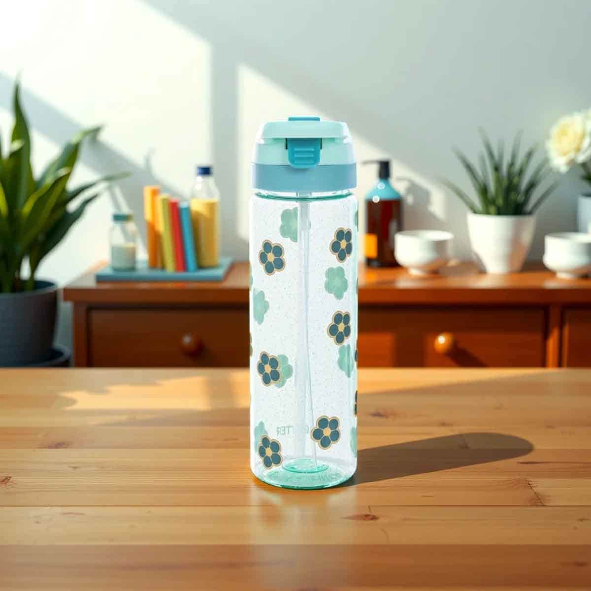 Eazy Kids 750ml Gitter Flora Tritan Water Bottle with Spray