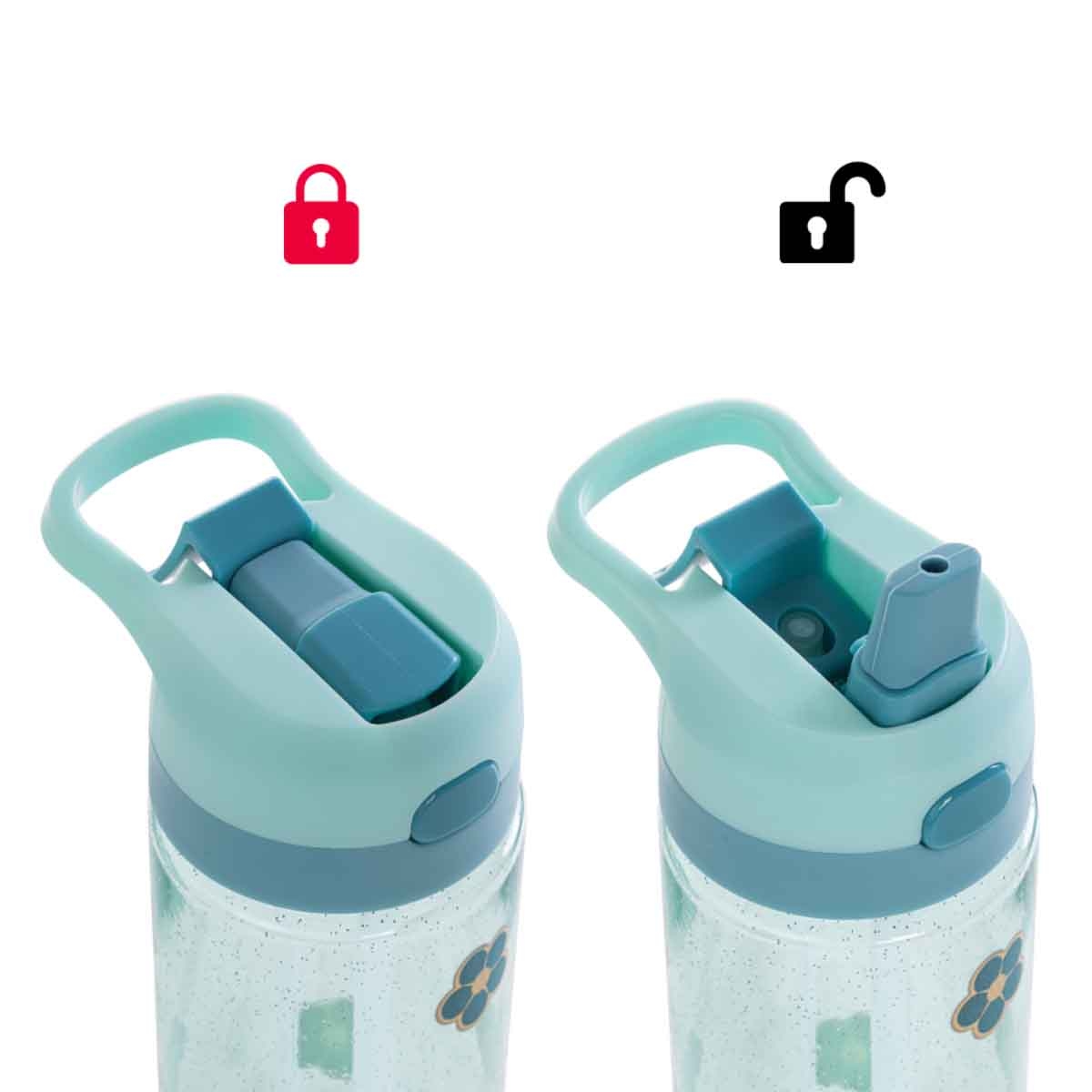 إيزي كيدز زجاجة ماء تريتان 750 مل جليتر فلورا مع بخاخ