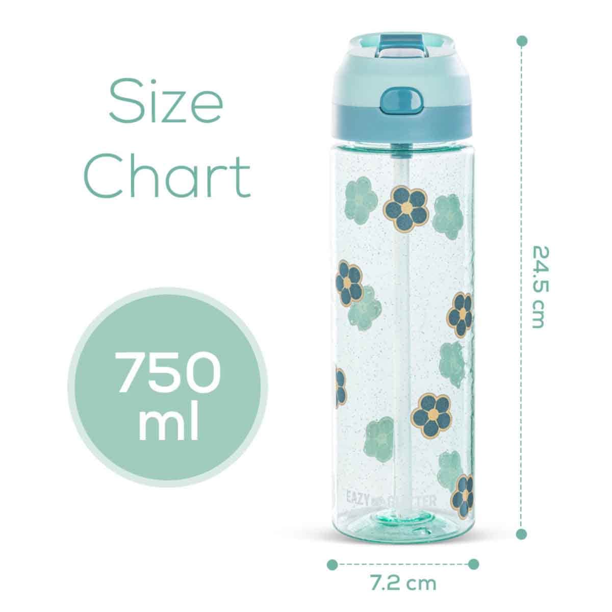 Eazy Kids 750ml Gitter Flora Tritan Water Bottle with Spray