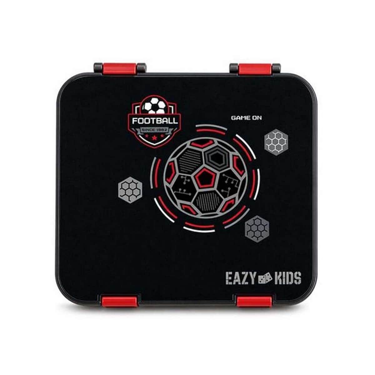 Eazy Kids Football 6 & 4 Convertible Bento Lunch Box with Steel Spoon & Fork Set