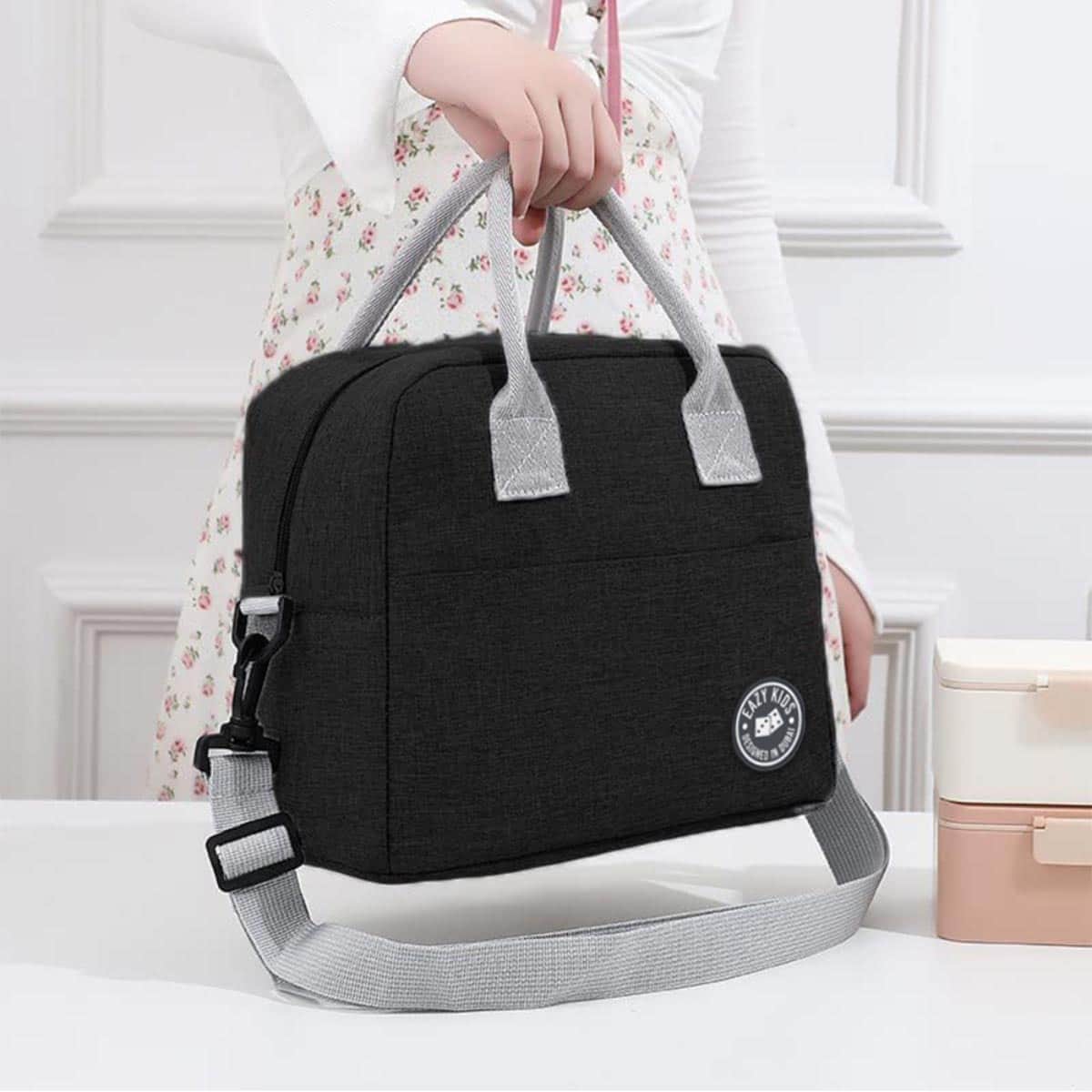 Eazy Kids Football Convertible Bento Lunch Box with Insulated Lunch Bag