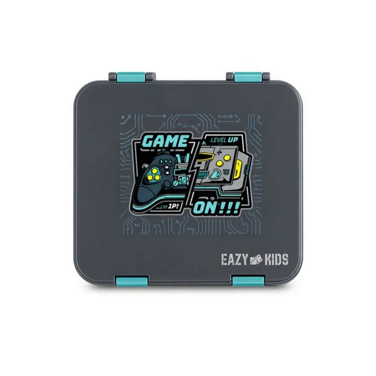 Eazy Kids Game ON 6 & 4 Convertible Bento Lunch Box with Steel Spoon & Fork Set