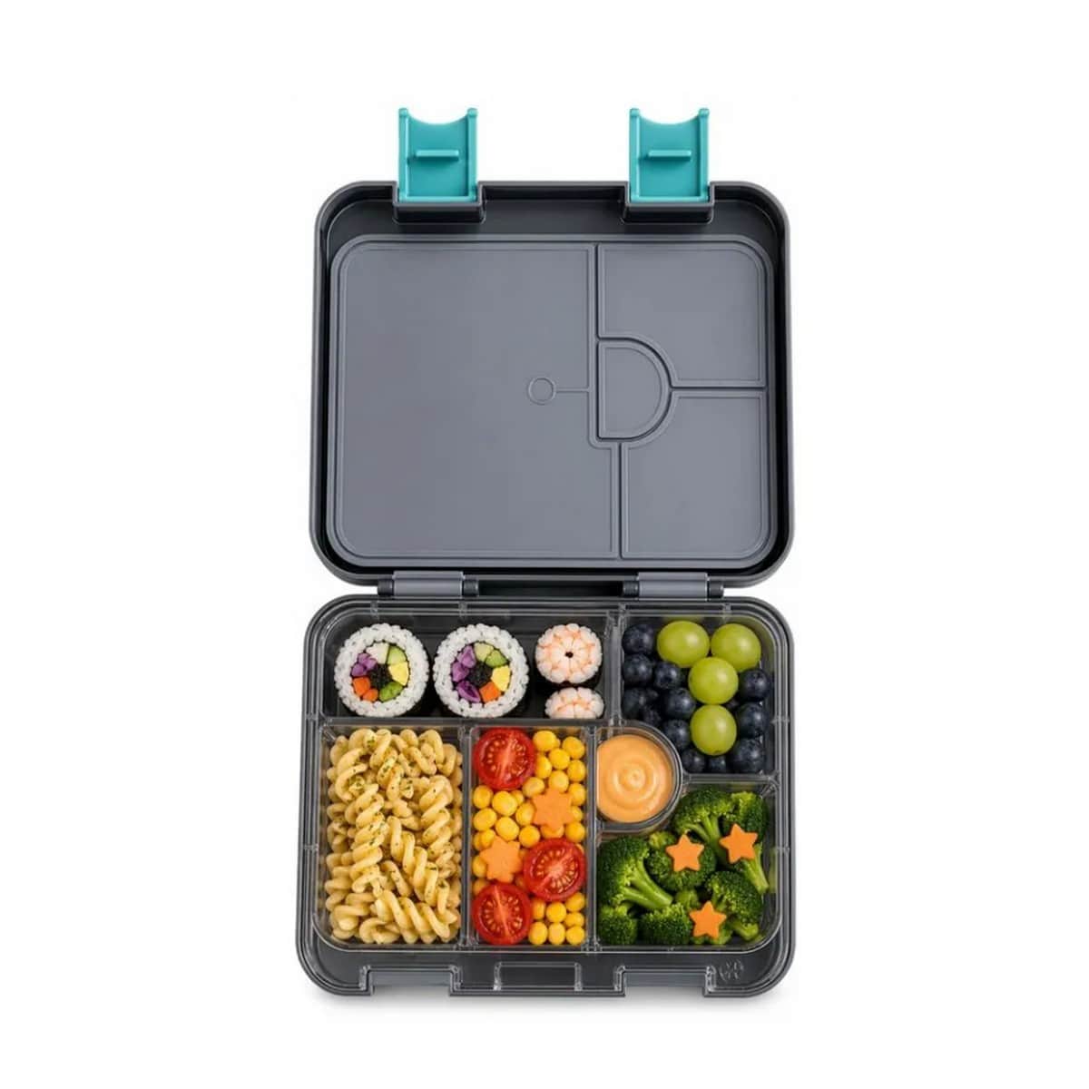 Eazy Kids Game ON 6 & 4 Convertible Bento Lunch Box with Steel Spoon & Fork Set