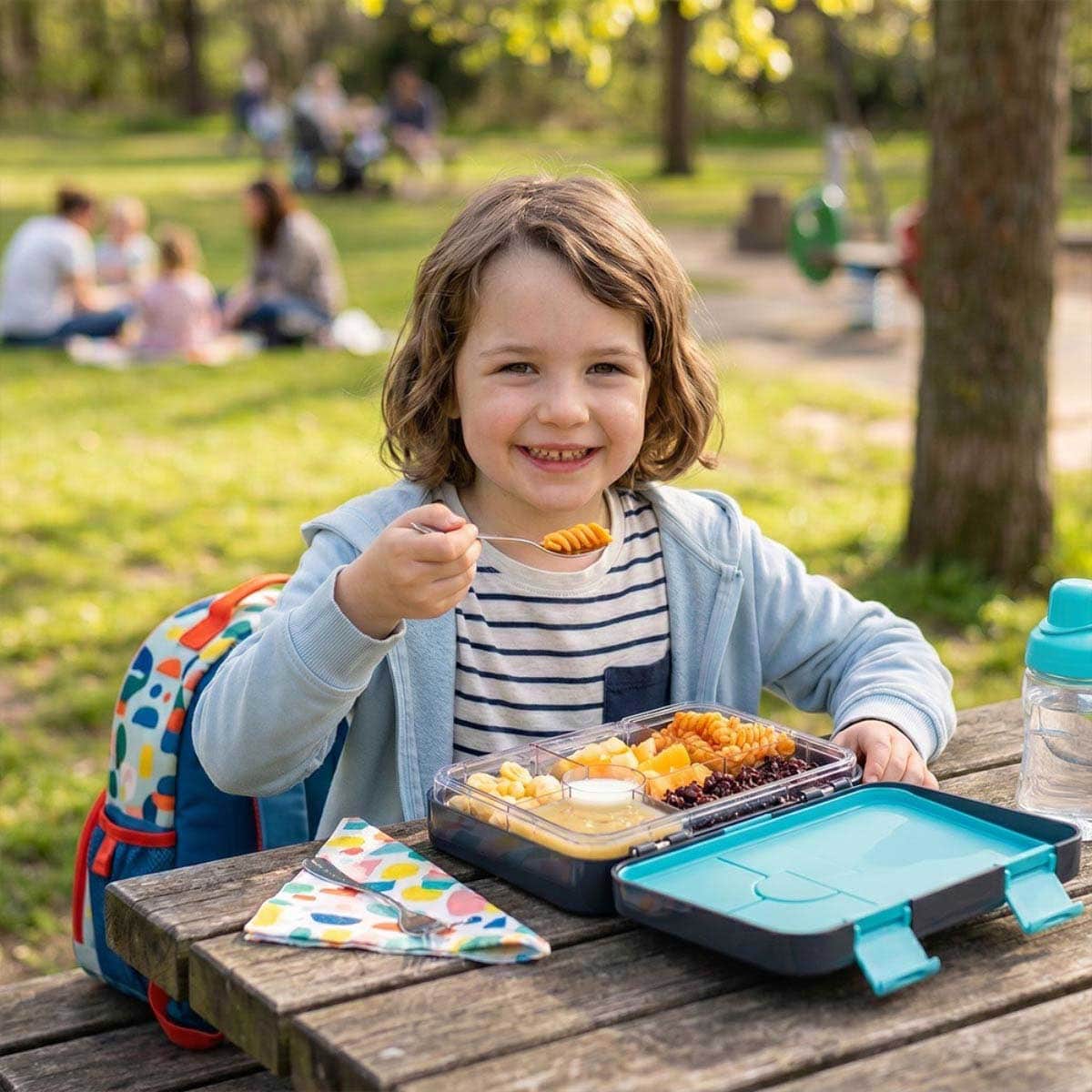 Eazy Kids Game ON Convertible Bento Lunch Box with Insulated Lunch Bag