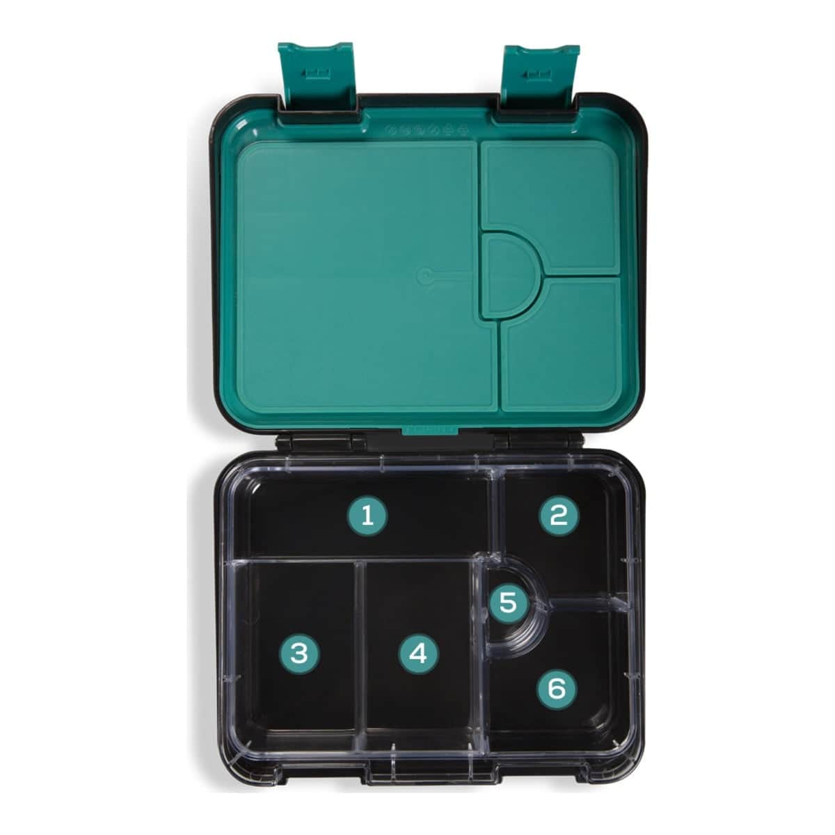 Eazy Kids Gamer 6 & 4 Convertible Bento Lunch Box with Spoon, Fork & Alphabet Stickers Set