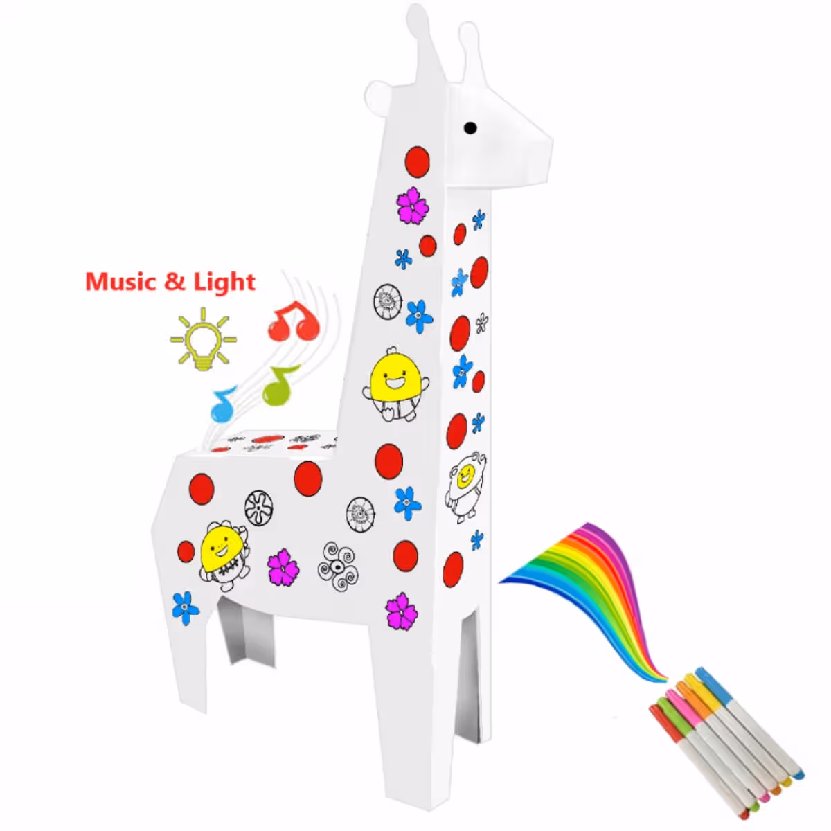 Eazy Kids Giraffe DIY Doodle Coloring Art Kit Unisex, 3-4 Years