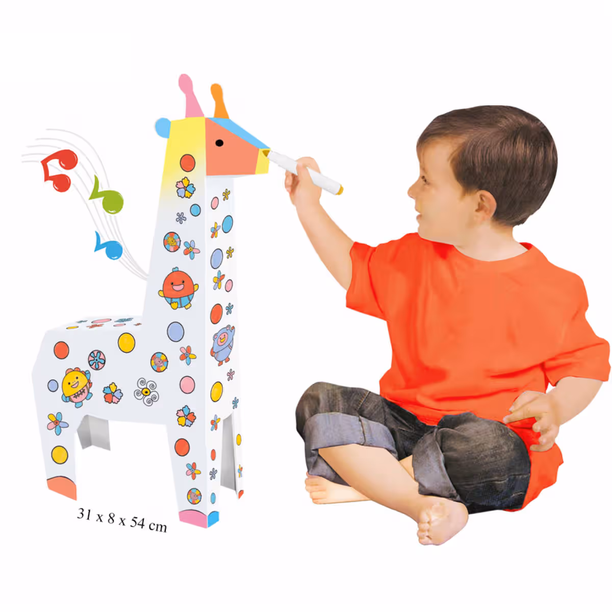 Eazy Kids Giraffe DIY Doodle Coloring Art Kit Unisex, 3-4 Years