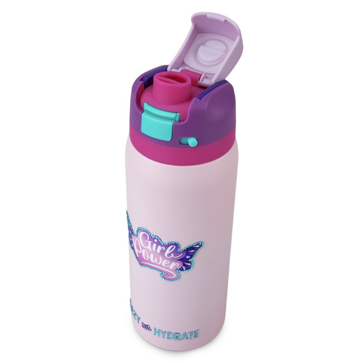 Eazy Kids Girl Power School Bag with Stainless Steel Water Bottle