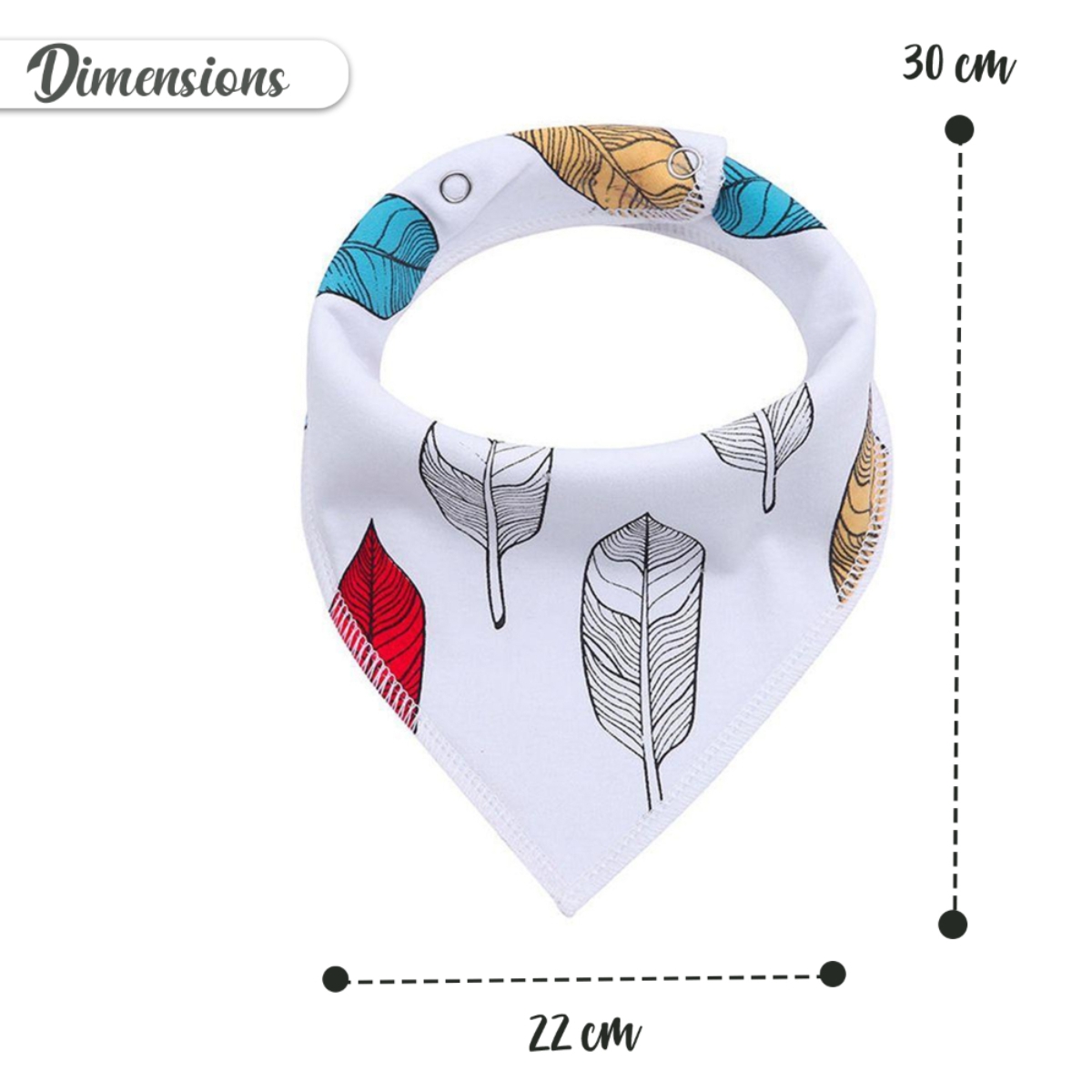 إيزي كيدز طقم مريلة بندانا بطبعة نظارات وشوارب للأطفال من عمر 0 إلى 2 سنة، مجموعة من 4