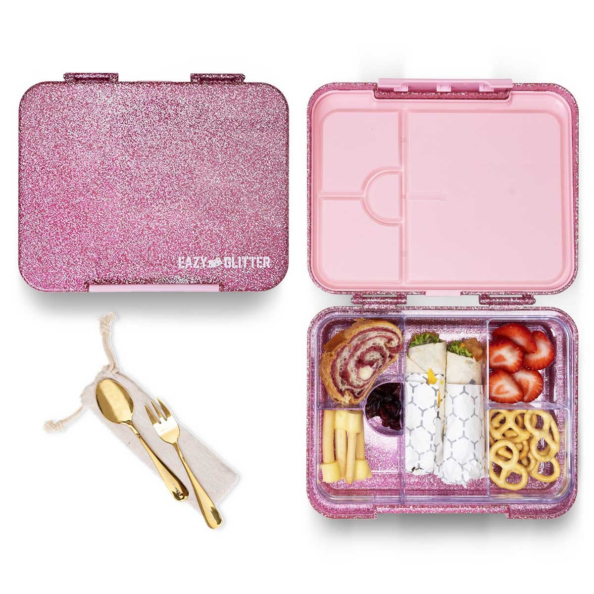 Eazy Kids Convertible Bento Lunch Box with 720ml Stainless Steel Water Bottle