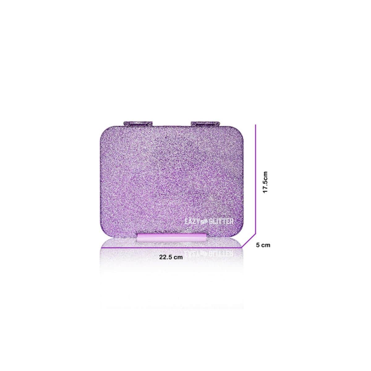 Eazy Kids Glitter Purple 6 & 4 Convertible Bento Lunch Box