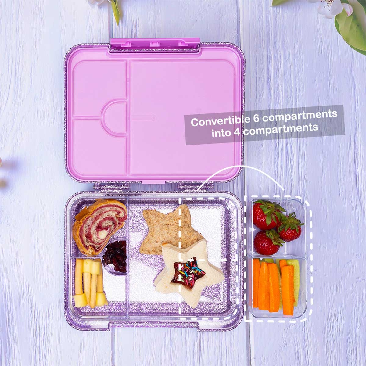 Eazy Kids Convertible Bento Lunch Box with 720ml Stainless Steel Water Bottle