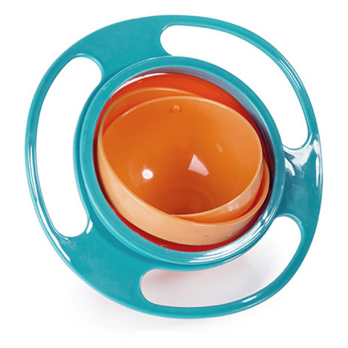 Eazy Kids Green Gyro Spill Proof Bowl with Lid Toddler, 0-2 Years