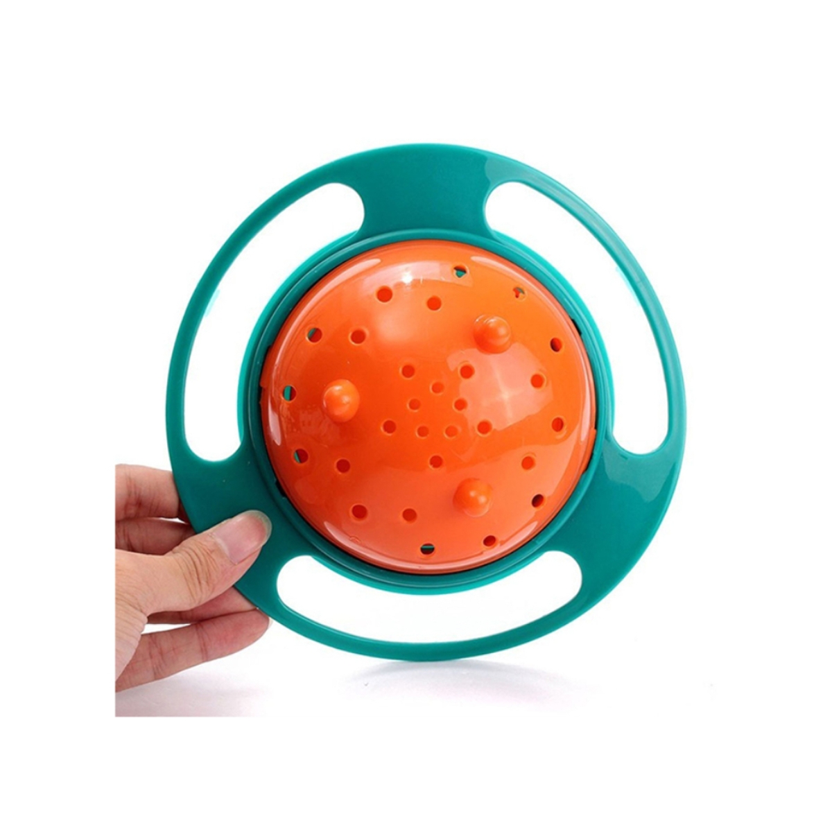 Eazy Kids Green Gyro Spill Proof Bowl with Lid Toddler, 0-2 Years