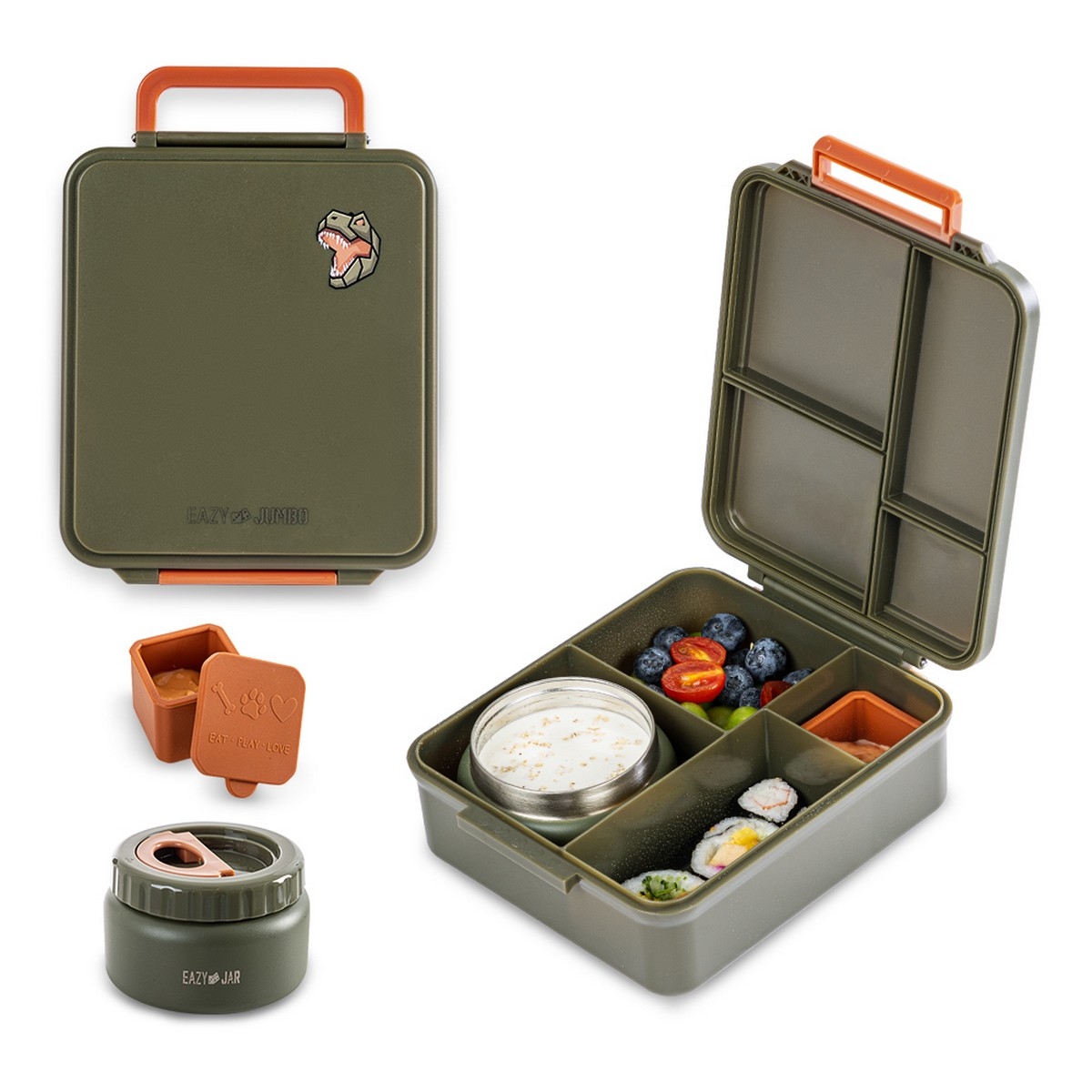 Eazy Kids Insulated Lunch Bag with Jumbo Bento Lunch Box