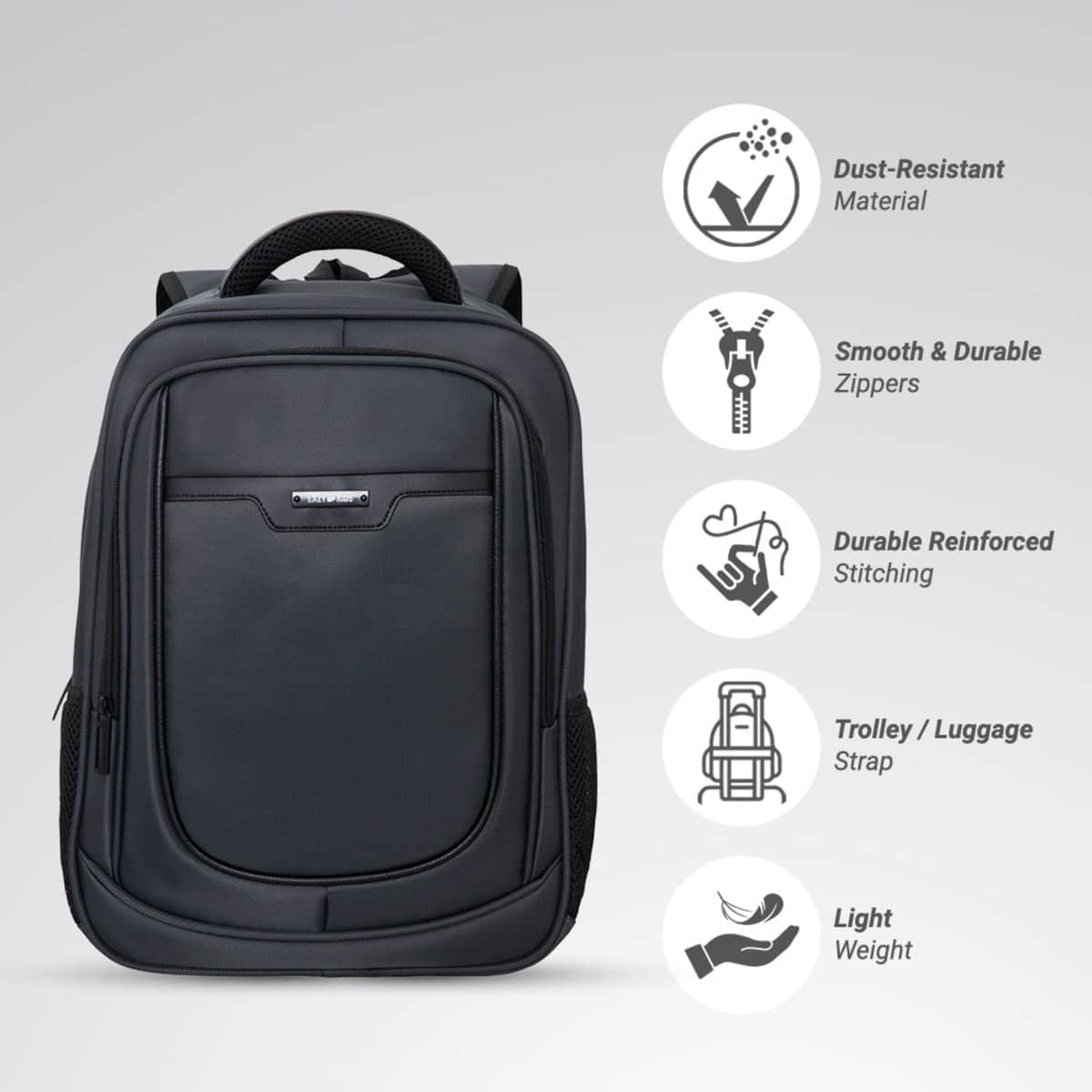 Eazy Kids Grey 16" Backpack with Laptop Sleeve & 640ml Insulated Water Bottle Set