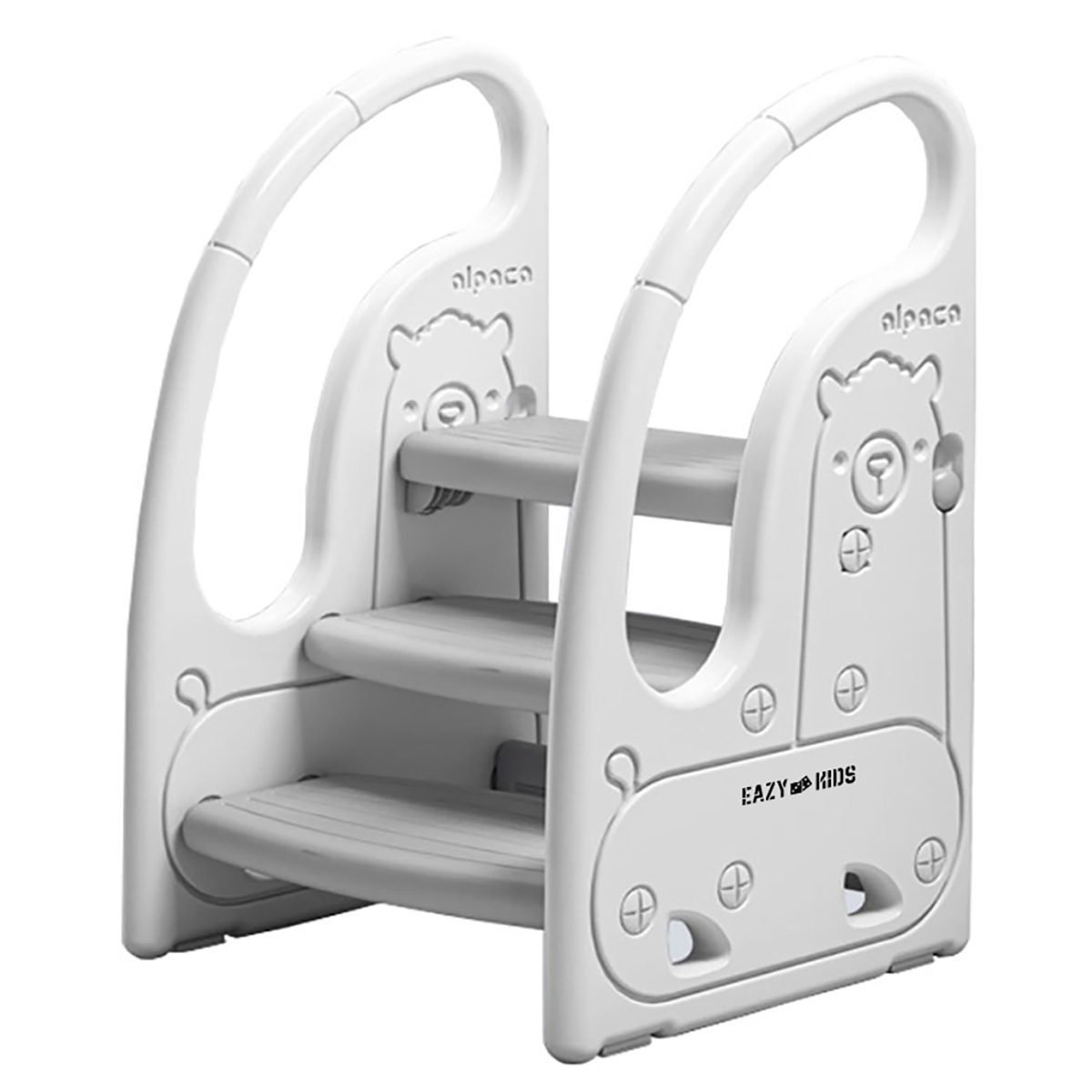 Eazy Kids Grey 3 Step Stool Unisex, 3-4 Years