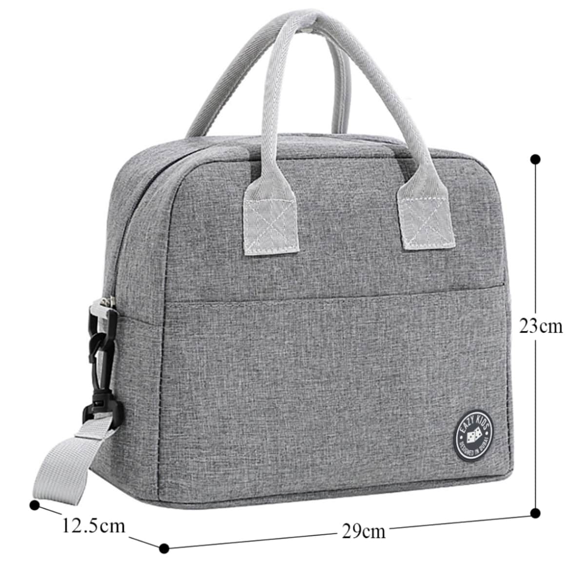 Eazy Kids Grey Insulated Lunch Bag Unisex, 13+ Years