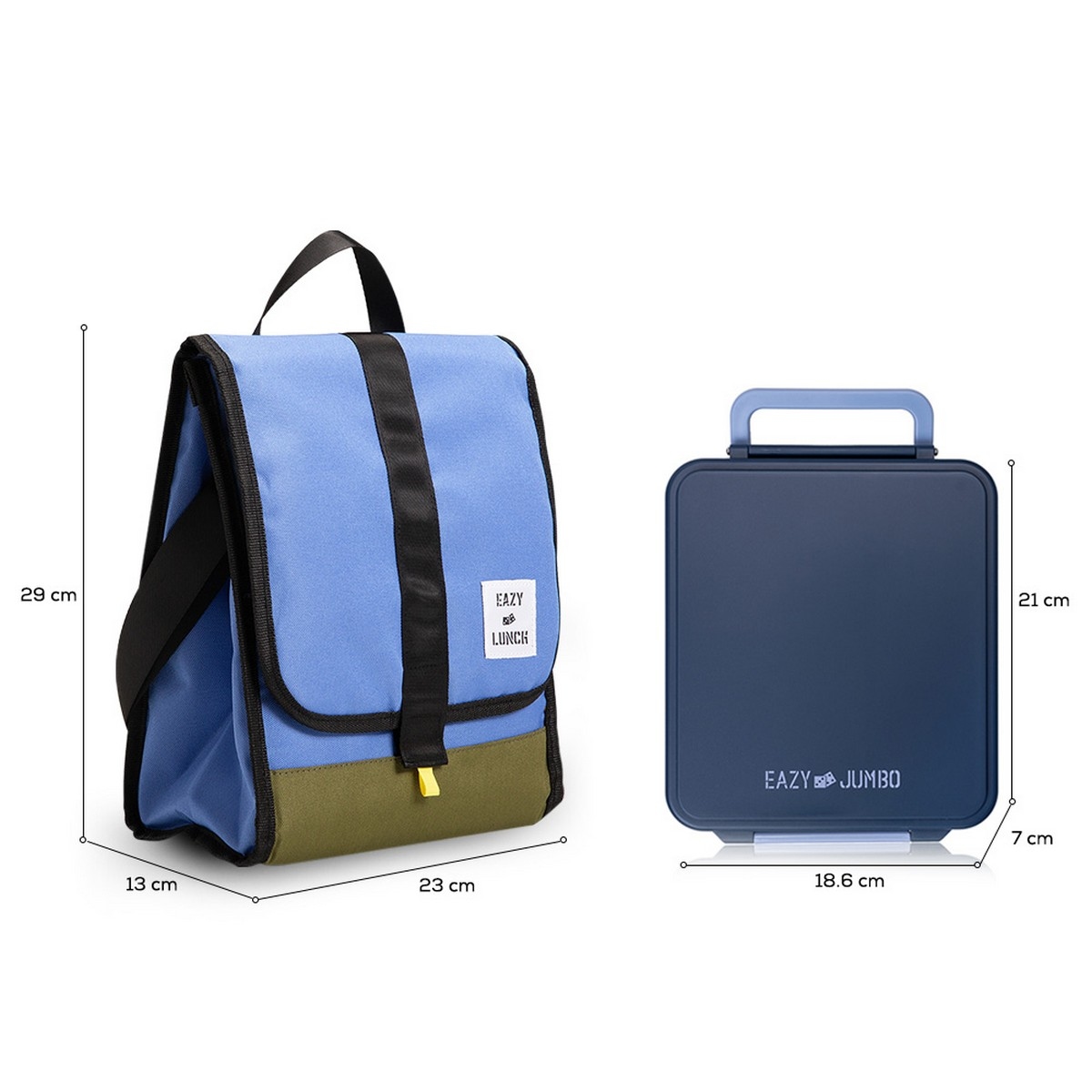 Eazy Kids Insulated Lunch Bag with Jumbo Bento Lunch Box