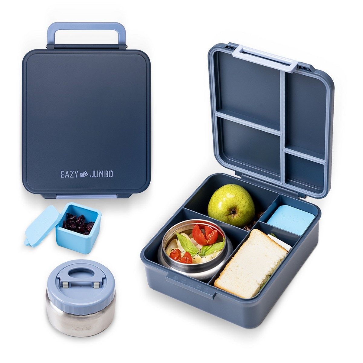 Eazy Kids Jumbo Bento Lunch Box with 850ml Tritan Water Bottle
