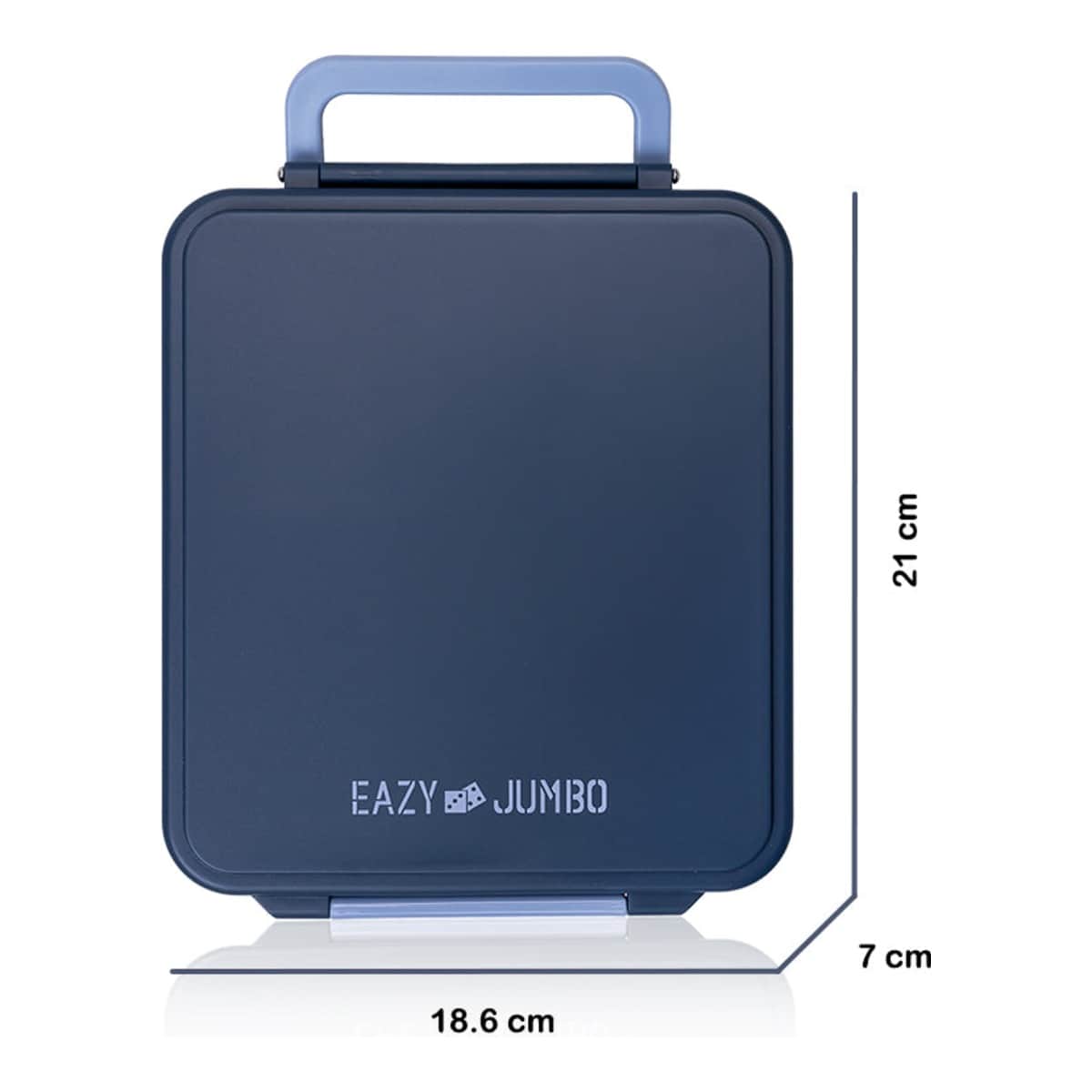 Eazy Kids Grey Jumbo Bento Lunch Box with Thermos & Dip Jar Set