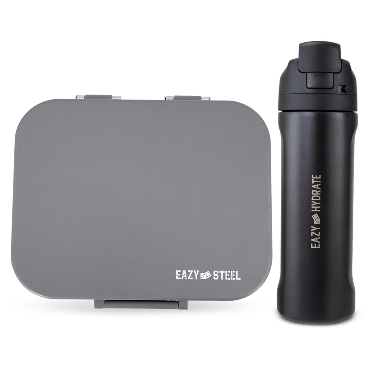 Eazy Kids Grey Premium Lunch Box with 710ml Water Bottle