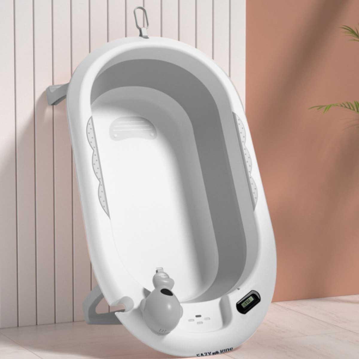 Eazy Kids Temperature Controlled Foldable Bathtub Toddler, 0-2 Years