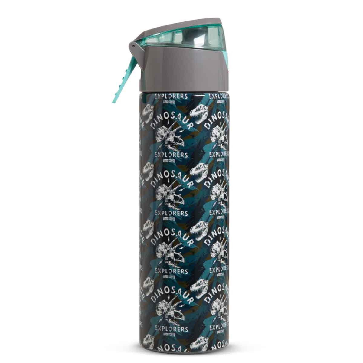 إيزي كيدز زجاجة ماء ستيل معزولة 640 مل بتصميم ديناصورات مع بخاخ