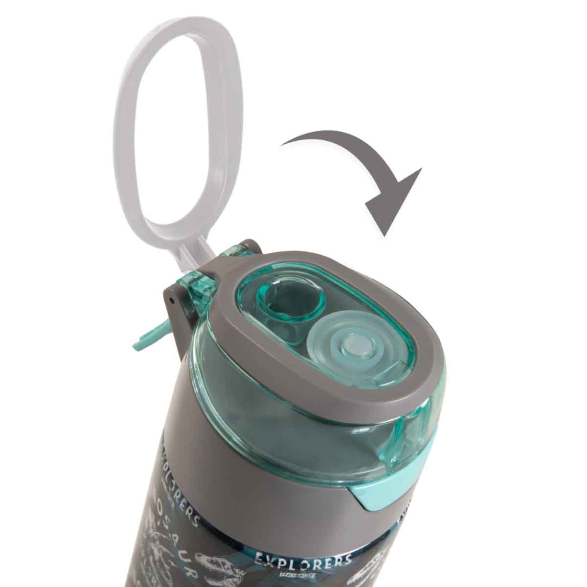 إيزي كيدز زجاجة ماء ستيل معزولة 640 مل بتصميم ديناصورات مع بخاخ