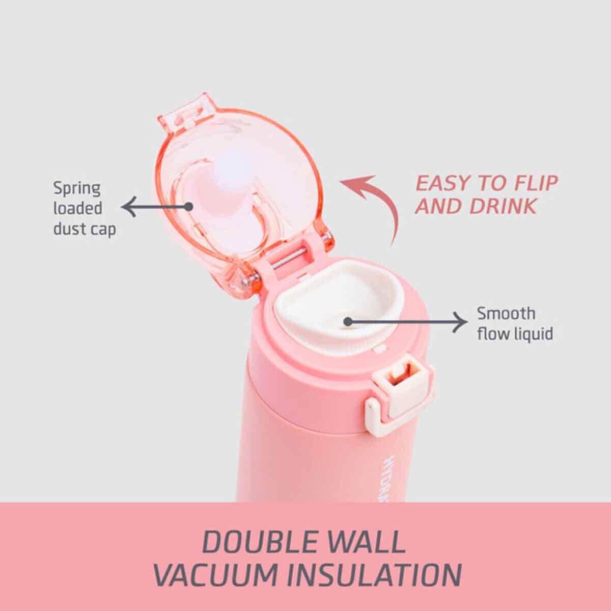 Eazy Kids 550ml Pink Insulated Travel Water Bottle