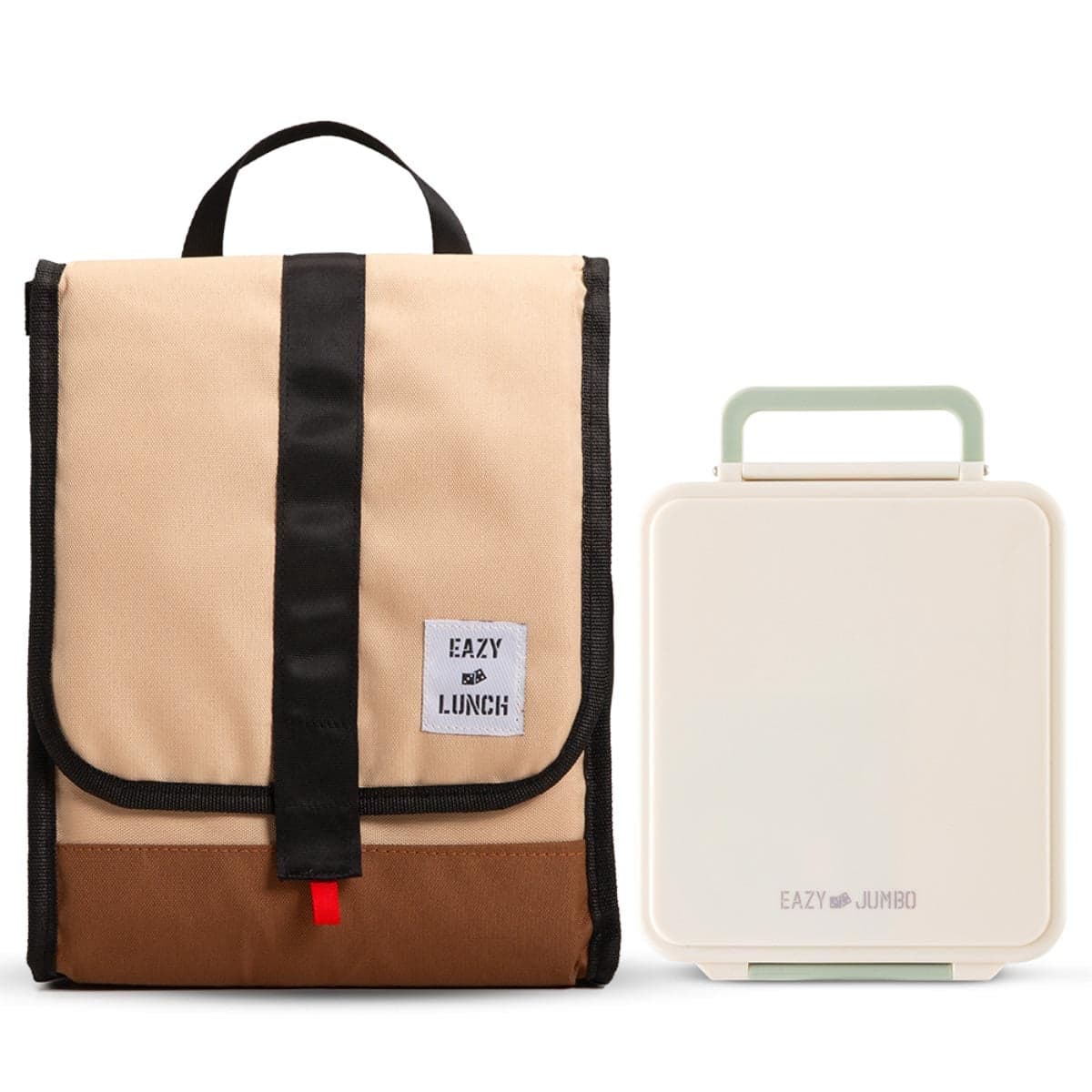 Eazy Kids Ivory Insulated Lunch Bag with Jumbo Bento Lunch Box